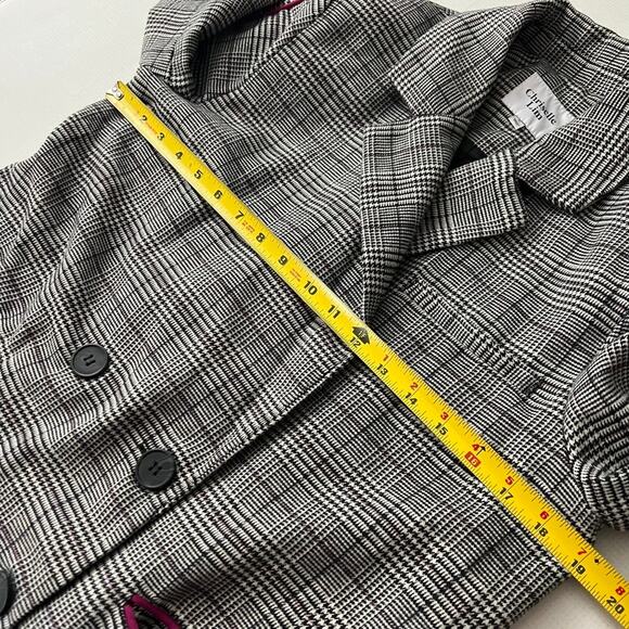 Chriselle Lim Bianca Piped Houndstooth Blazer Jacket Women Size Medium - Picture 5 of 11